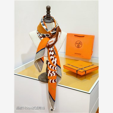 HERMES 2024秋冬新款時尚圍巾 尺寸:140-140