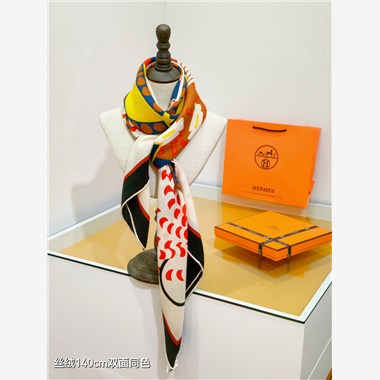 HERMES 2024秋冬新款時尚圍巾 尺寸:140-140