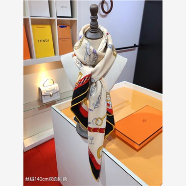 HERMES 2024秋冬新款時尚圍巾 尺寸:140-140