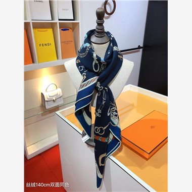 HERMES 2024秋冬新款時尚圍巾 尺寸:140-140