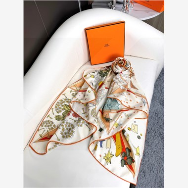 HERMES 2024秋冬新款時尚圍巾 尺寸:140-140