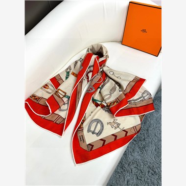 HERMES 2024秋冬新款時尚圍巾 尺寸:140-140