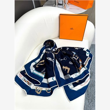 HERMES 2024秋冬新款時尚圍巾 尺寸:140-140