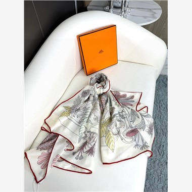 HERMES 2024秋冬新款時尚圍巾 尺寸:140-140