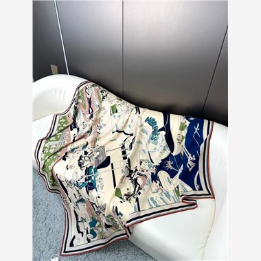 HERMES 2024秋冬新款時尚圍巾 尺寸:140-140