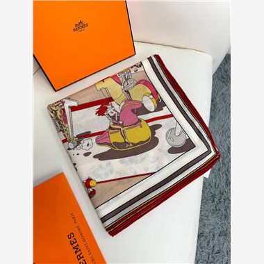 HERMES 2024秋冬新款時尚圍巾 尺寸:140-140