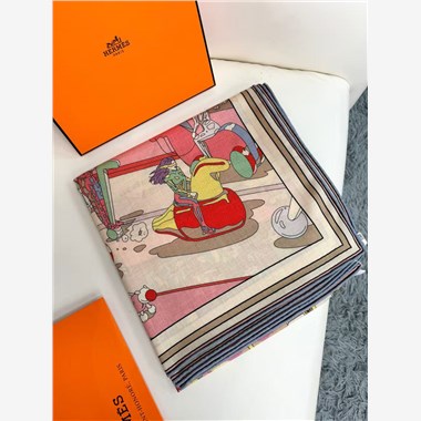 HERMES 2024秋冬新款時尚圍巾 尺寸:140-140