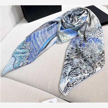 HERMES 2024秋冬新款時尚圍巾 尺寸:140-140