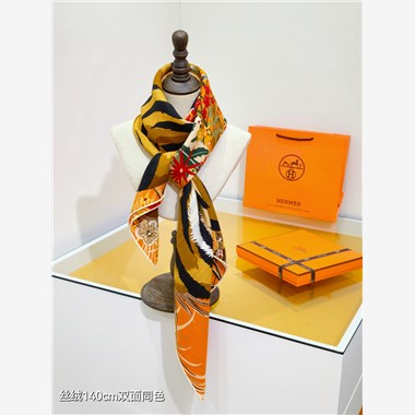 HERMES 2024秋冬新款時尚圍巾 尺寸:140-140