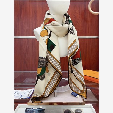 HERMES 2024秋冬新款時尚圍巾 尺寸:140-140