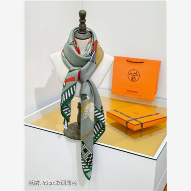 HERMES 2024秋冬新款時尚圍巾 尺寸:140-140