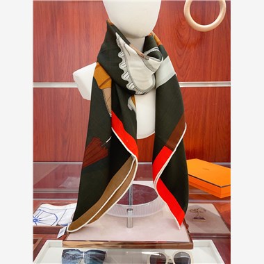 HERMES 2024秋冬新款時尚圍巾 尺寸:140-140