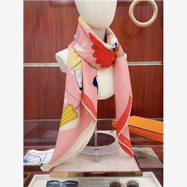 HERMES 2024秋冬新款時尚圍巾 尺寸:140-140