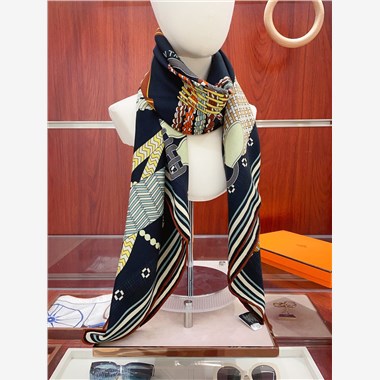 HERMES 2024秋冬新款時尚圍巾 尺寸:140-140