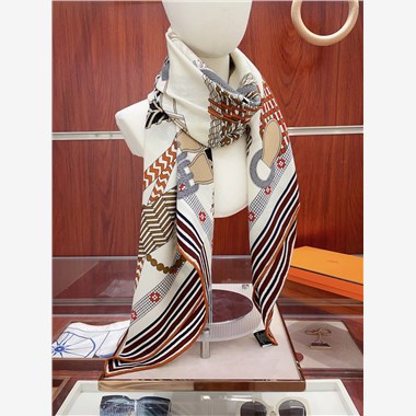 HERMES 2024秋冬新款時尚圍巾 尺寸:140-140