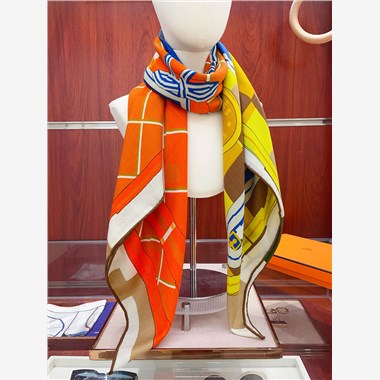 HERMES 2024秋冬新款時尚圍巾 尺寸：140-140