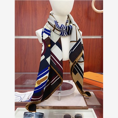 HERMES 2024秋冬新款時尚圍巾 尺寸：140-140