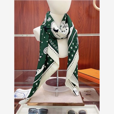 HERMES 2024秋冬新款時尚圍巾 尺寸：140-140