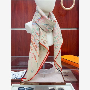 HERMES 2024秋冬新款時尚圍巾 尺寸：140-140