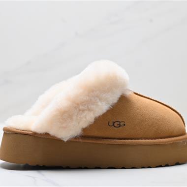 UGG 厚底雪地靴 加厚毛毛鞋半拖保暖棉拖鞋