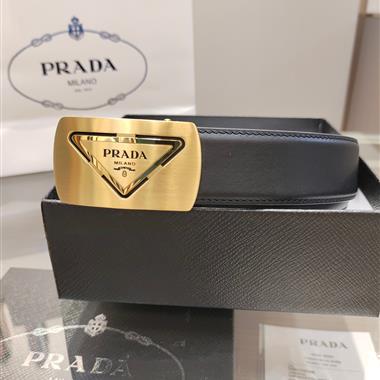 PRADA   2026新款時尚皮帶   3.4CM