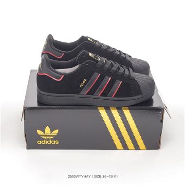 Adidas Felipe Gustavo x adidas originals SUPERSTAR ADV “Core Black/Better Scarlet” 貝殼頭經典舒適百搭耐磨低幫板鞋