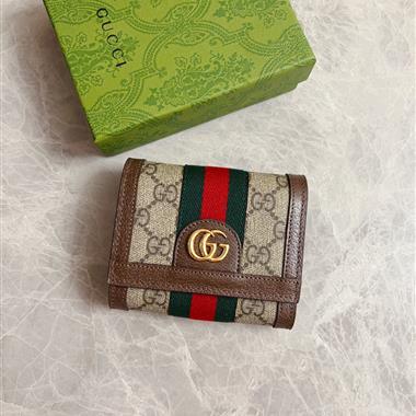 GUCCI  2026新款時尚皮夾錢包 尺寸：12*11*3CM