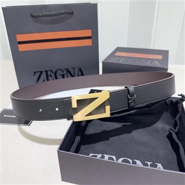 ZEGNA   2026新款時尚皮帶   3.4CM
